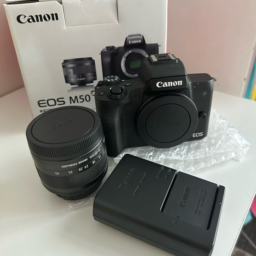 Canon EOS M50 Mirrorless Camera Bundle | Like New | Lens + Mount Adapter